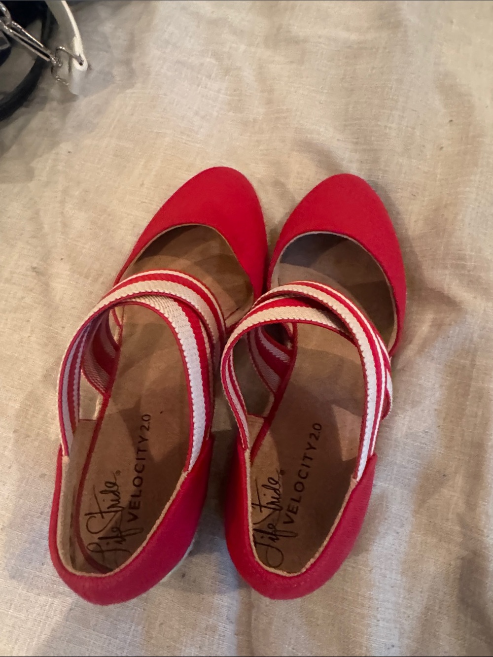Life Stride Velocity 2.0 Red Women's Pointed Ballet Flats